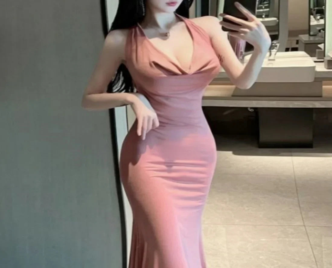 Robe Fluide Sans Manches Évasée à Col Bénitier Pour Femme