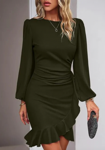 Robe Mini Bodycon avec Ourlet Asymétrique Femmes