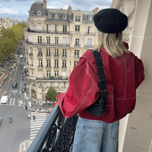 Veste en Cuir Oversize Tendance pour Femmes