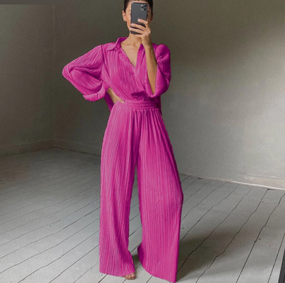 Ensemble Chemise Longue et Pantalon Stylé Pour Femme