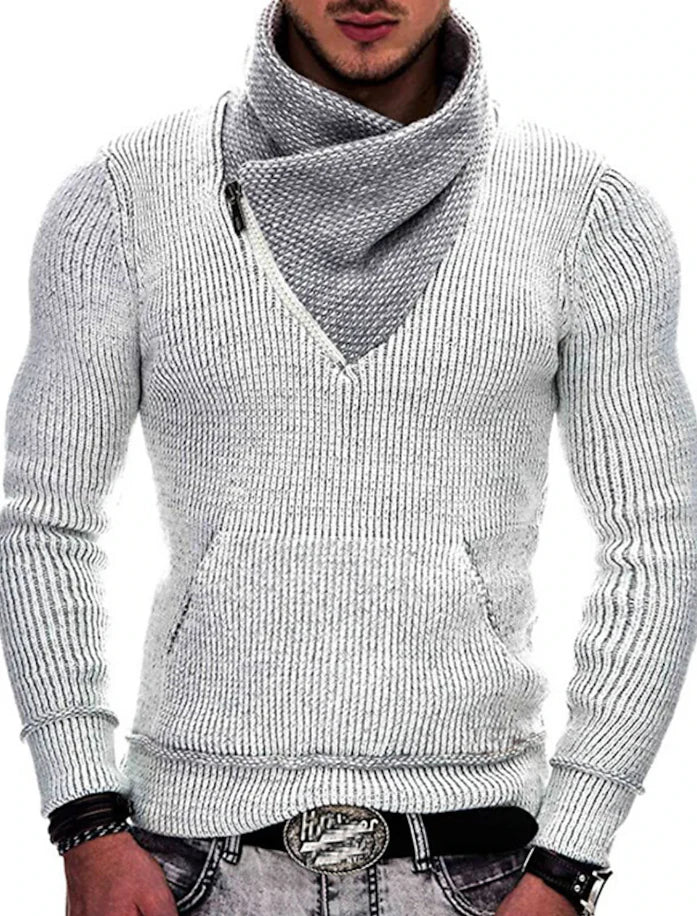 Pull en Tricot à Col Croisé pour Hommes