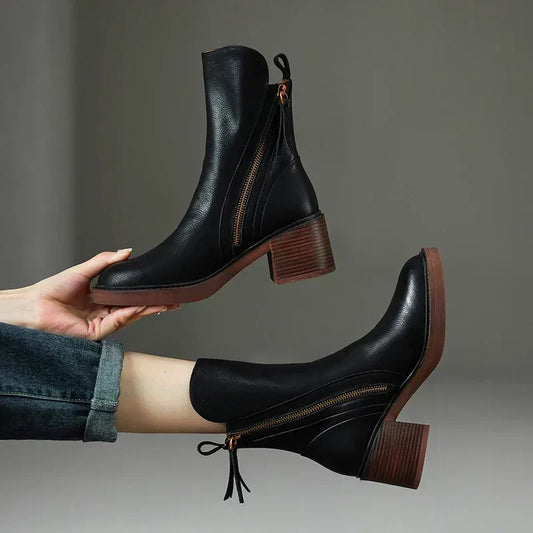 Bottines en Cuir Stylées et Premium pour Femme