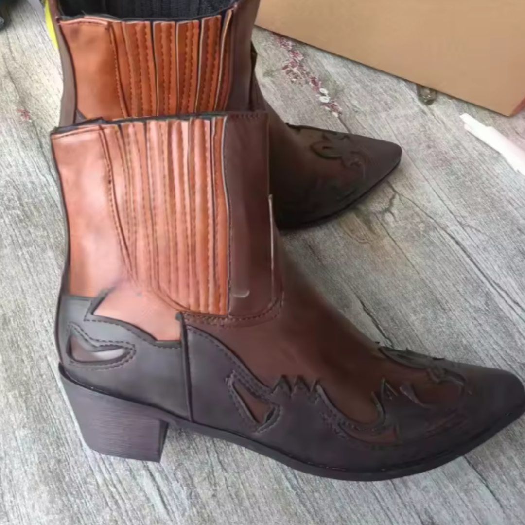Bottes de Cowboy en Cuir Western Premium Unisexe