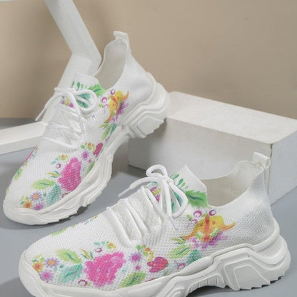 Baskets Respirantes Florales Sans Lacets Mode Femme