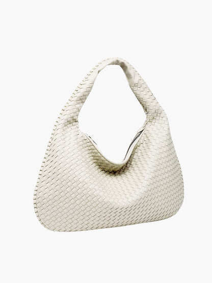 Grand sac à bandoulière en cuir tressé pour dames