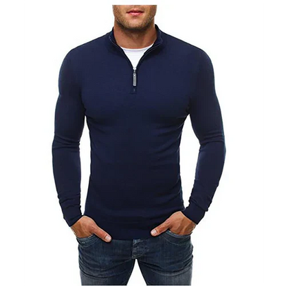 Pull Élégant à Zip Mi Long pour Hommes