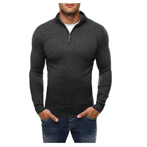 Pull Élégant à Zip Mi Long pour Hommes