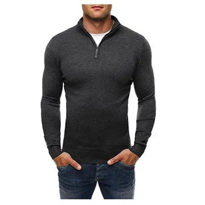 Pull Élégant à Zip Mi Long pour Hommes