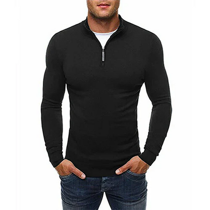 Pull Élégant à Zip Mi Long pour Hommes