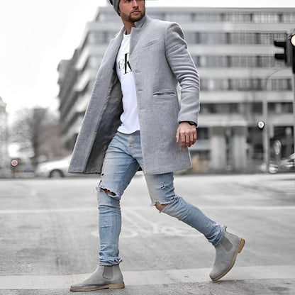 Veste Iconique à Boutons Mi Longue pour Homme