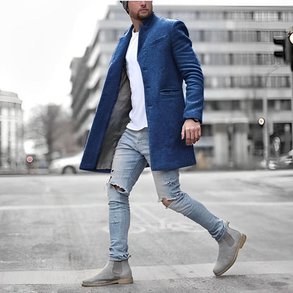 Veste Iconique à Boutons Mi Longue pour Homme