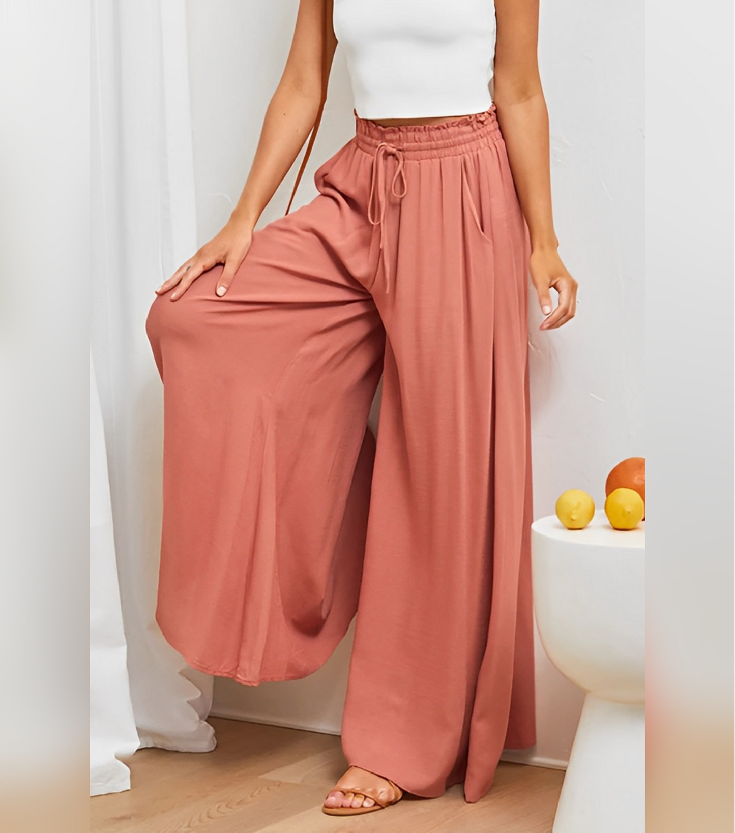 Pantalon Large Taille Haute Chic pour Femmes