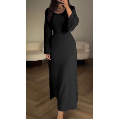 Robe Longue Élégante Fluide Sans Manches Femmes