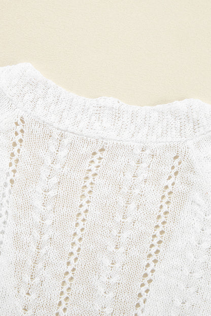 Cardigan blanc en maille épaisse pour femmes