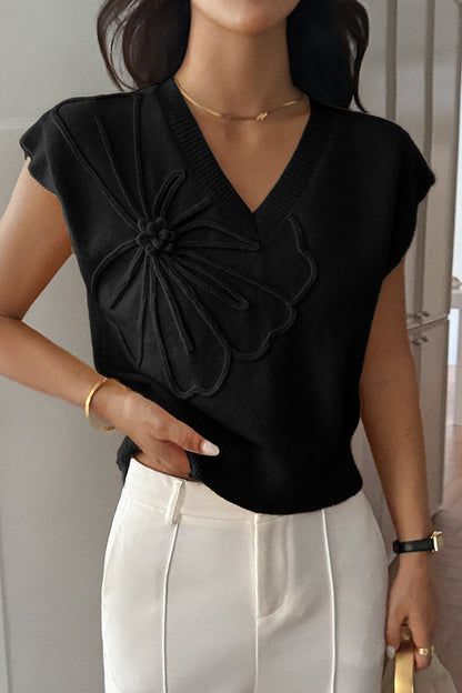 Gilet en maille décontracté à col en V confortable