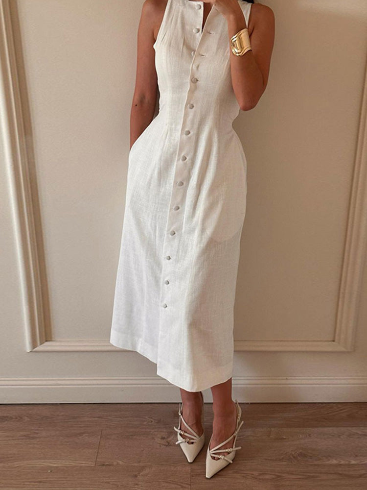 Robe chemise midi blanche chic pour un style sans effort