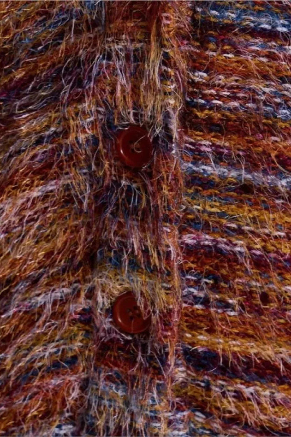 Cardigan Tricoté Vintage Rayé Col V Confortable