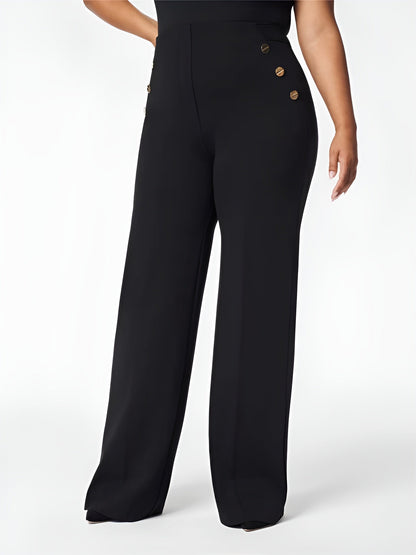 Pantalon large taille haute avec confort ventre caché