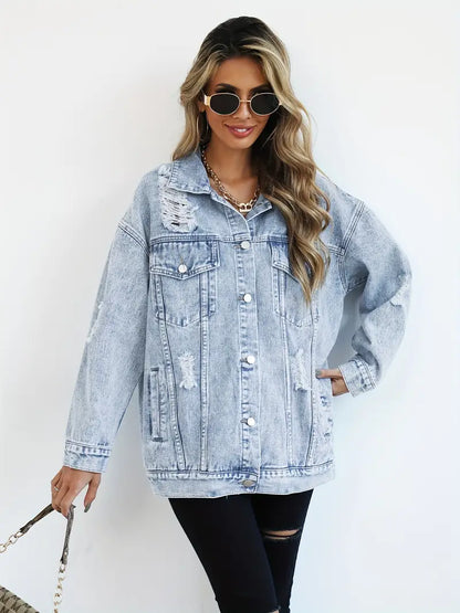 Veste en Jean Oversize Tendance pour Femmes