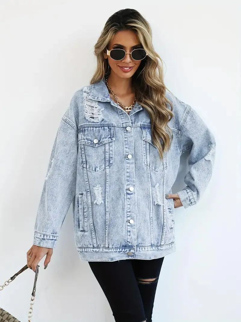 Veste en Jean Oversized Tendance pour Femmes