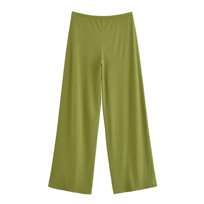 Ensemble chic deux pièces pantalon large avec détail plissé