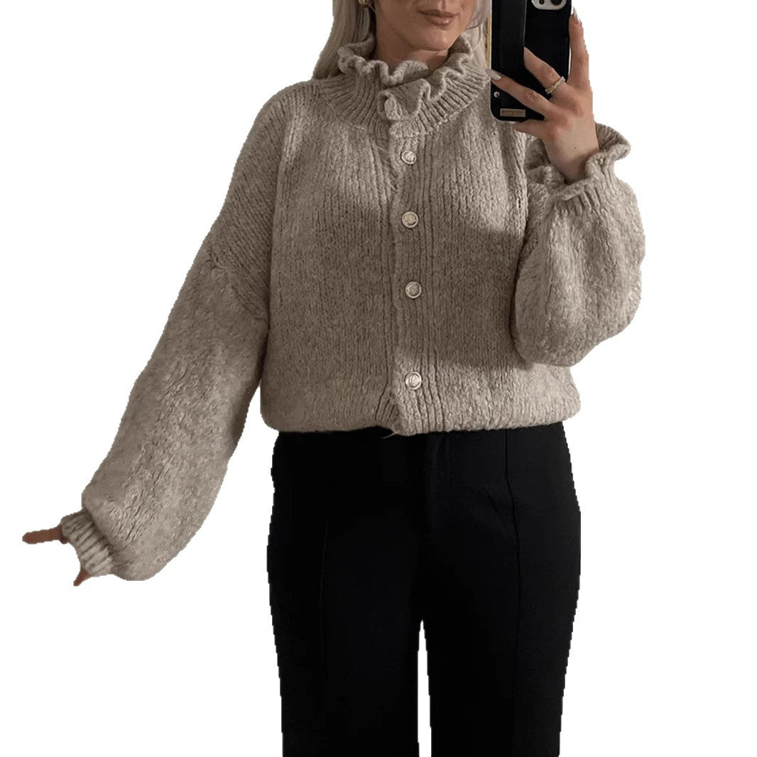 Cardigan boutonné chic pour femme avec col élégant