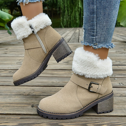 Bottes à Talon Compensé Taille Large pour Femme