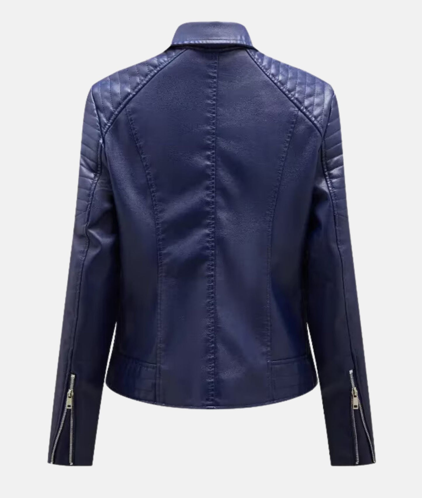 Veste de motard femme chic en cuir synthétique