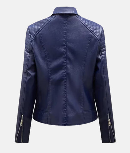 Veste de motard femme chic en cuir synthétique