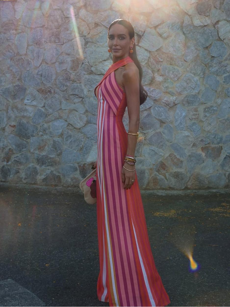 Robe d'été à col croisé et rayures Sunset