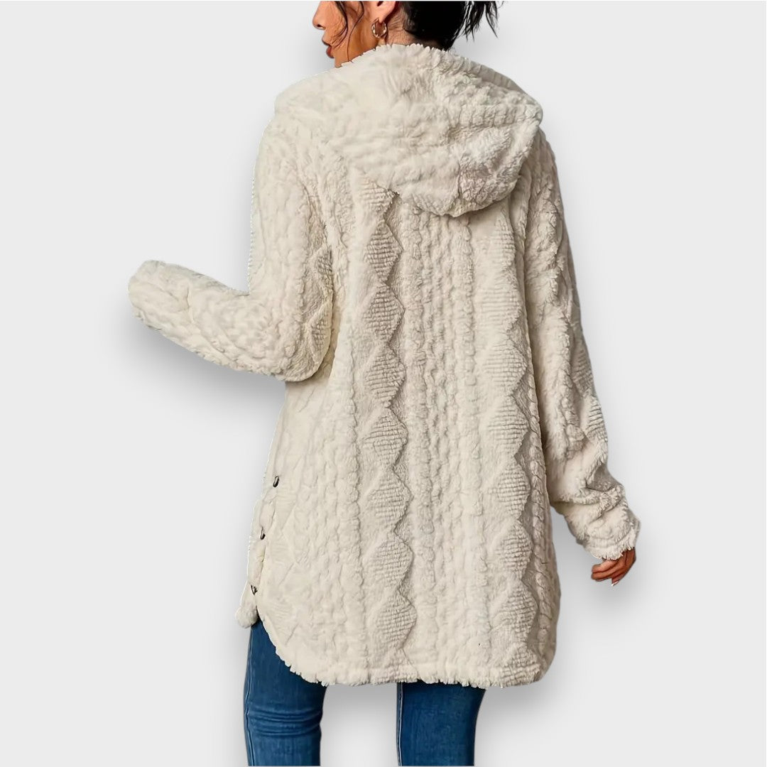 Cardigan à capuche en peluche confortable