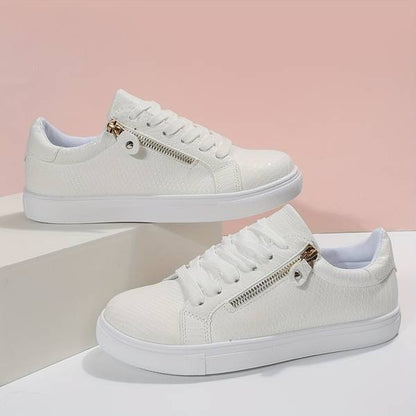 Baskets Élégantes En Cuir Crocodile Pour Femmes