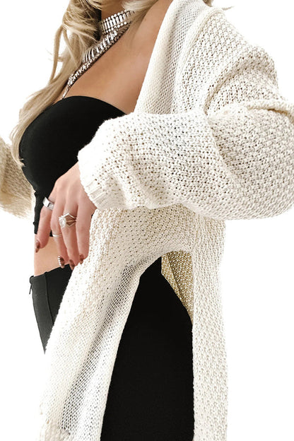 Cardigan en tricot mi-long confortable