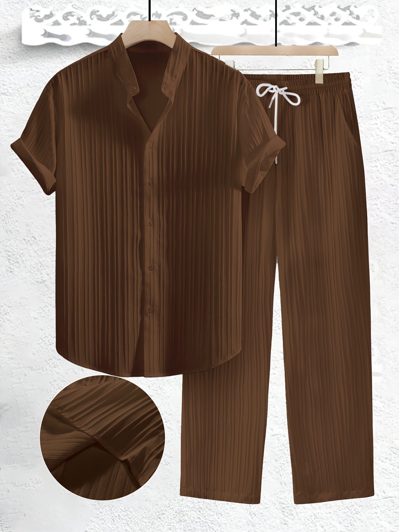 Ensemble Moderne à Col Chemise et Pantalon pour Homme