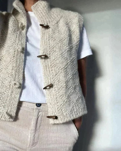 Gilet Sans Manches en Maille Chic pour un Superposition Facile