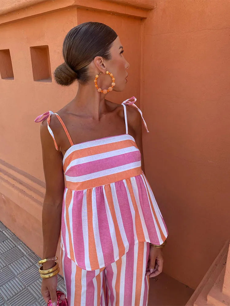 Ensemble d'été deux pièces imprimé vif