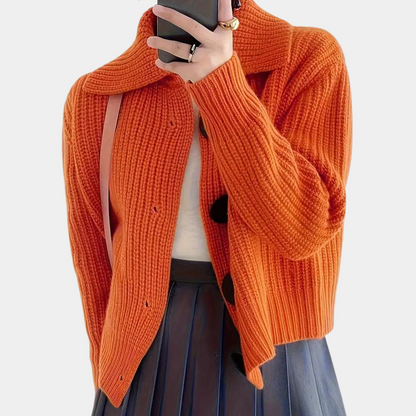 Cardigan confortable et élégant avec de gros boutons pour l'automne et l'hiver