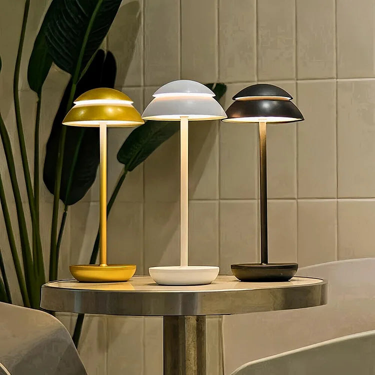 Lampe de Table Sans Fil Double Champignon Moderne