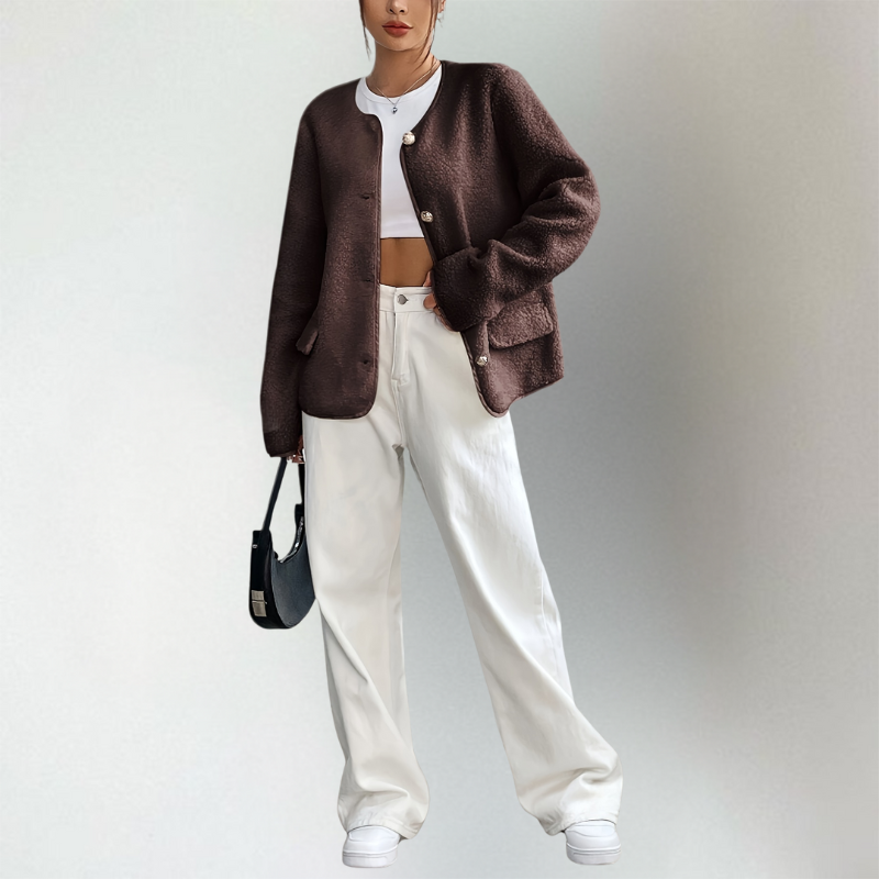 Cardigan en maille confortable à ouverture avant