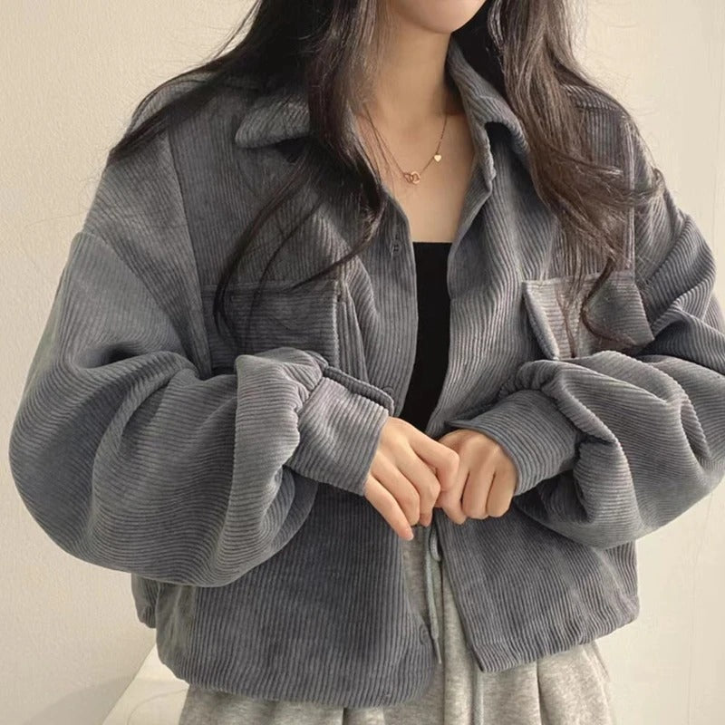 Veste décontractée en velours côtelé confortable pour un style quotidien