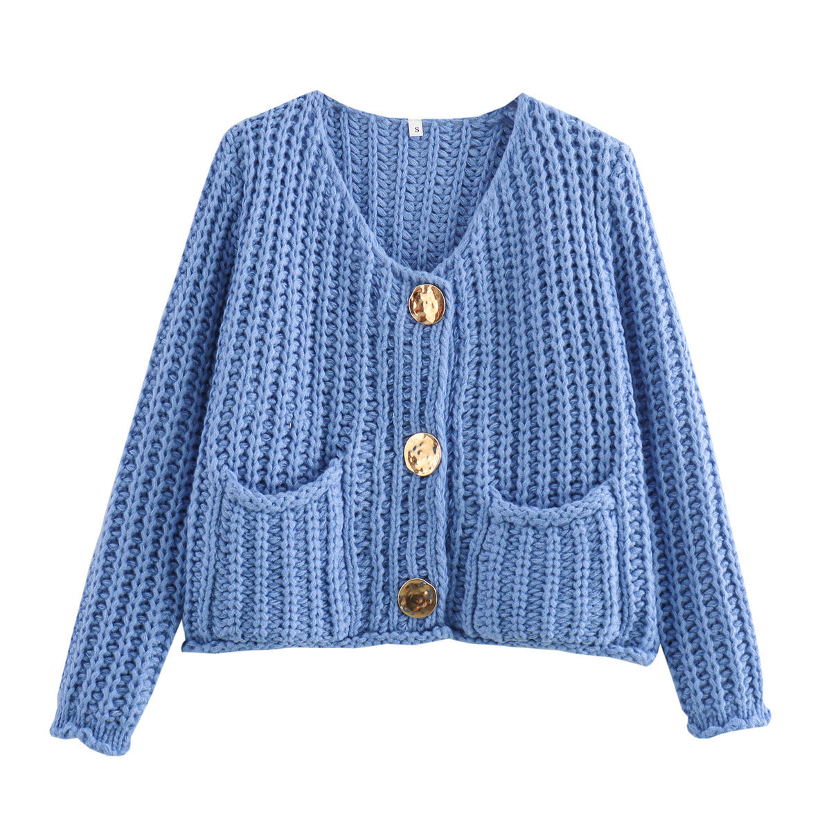 Cardigan boutonné confortable et chic pour femmes avec poches