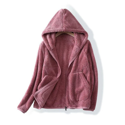 Cardigan Zippé Fleece Doux et Chaud pour Femmes