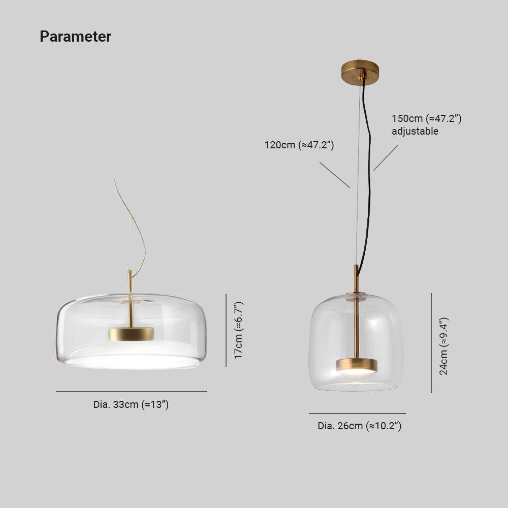 Luminaire suspendu en verre moderne et épuré