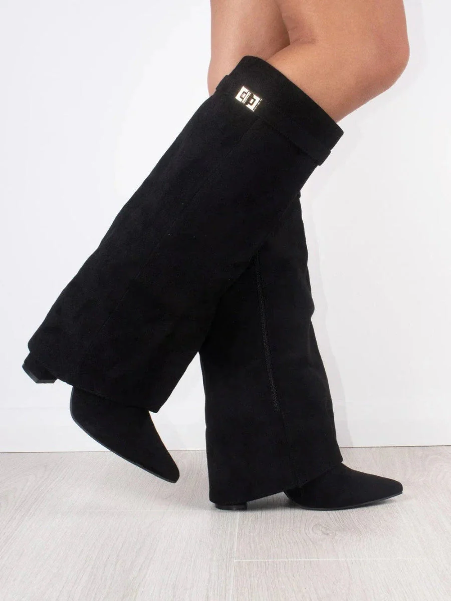 Bottes hautes pliables chic pour femmes