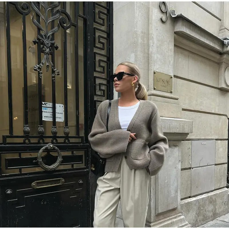 Veste en tricot classique et confortable pour femmes