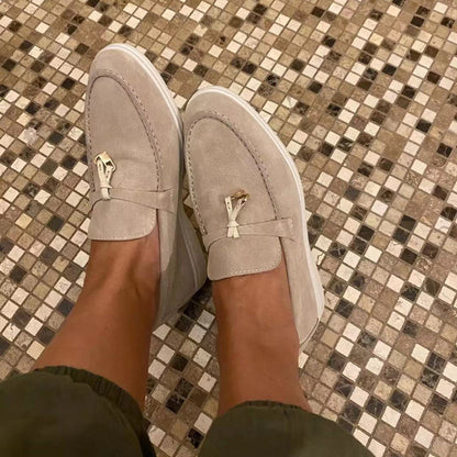 Mocassins en cuir chic avec détail boucle pour femmes