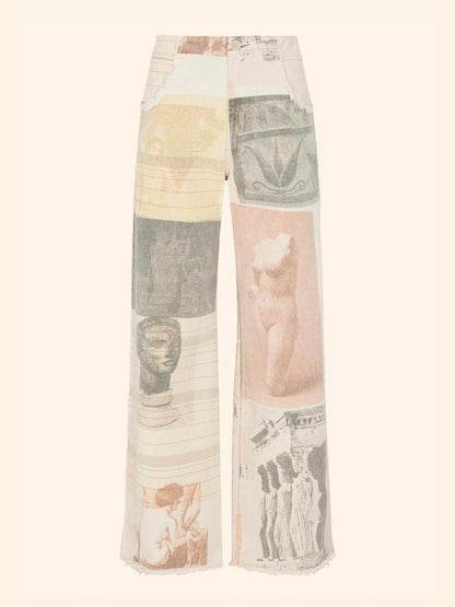 Jean large taille haute pour femme Alma