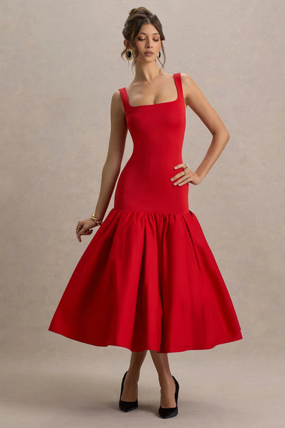Robe midi élégante et chic pour femme