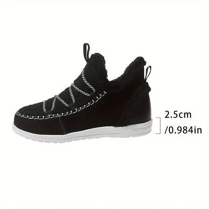 Bottes d'hiver patchwork en peluche confortables pour femmes