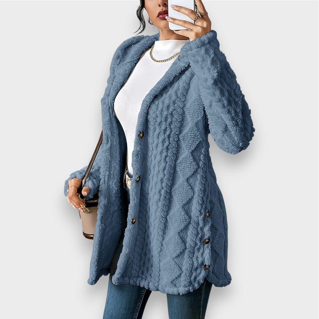 Cardigan à capuche en peluche confortable